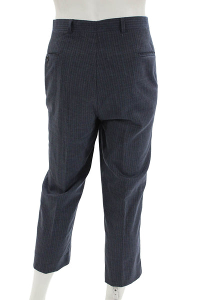 Brooks Brothers 346 Mens Striped Three Button Suit Blue Size 41 Regular/34