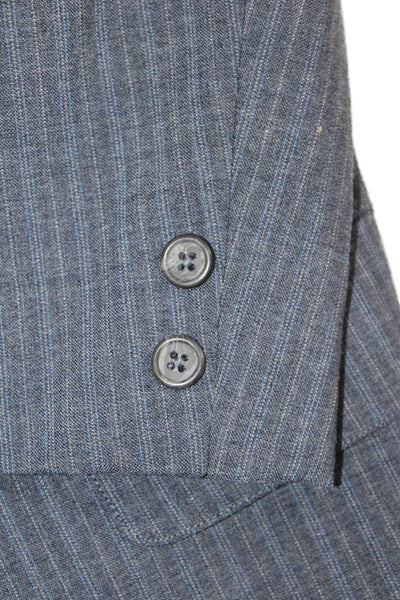 Brooks Brothers 346 Mens Striped Three Button Suit Blue Size 41 Regular/34