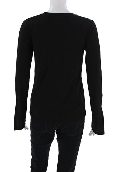 Zara Trafaluc Womens Long Sleeve Crew Neck Knit Shirt Black Size Medium