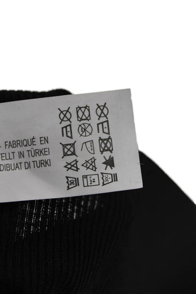 Zara Trafaluc Womens Long Sleeve Crew Neck Knit Shirt Black Size Medium