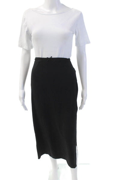 Bershka Women's Pull-On Elastic Waist Unlined A-Line Midi Skirt Black Size L