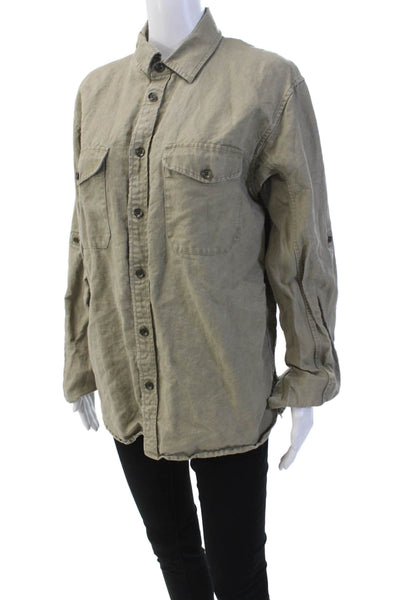Rag & Bone Men's Long Sleeves Button Up Patch Pocket Shirt Olive Green Size M