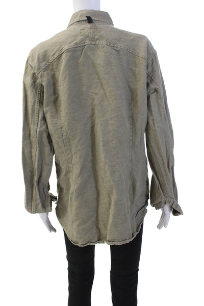 Rag & Bone Men's Long Sleeves Button Up Patch Pocket Shirt Olive Green Size M
