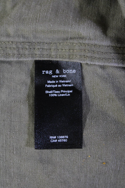 Rag & Bone Men's Long Sleeves Button Up Patch Pocket Shirt Olive Green Size M