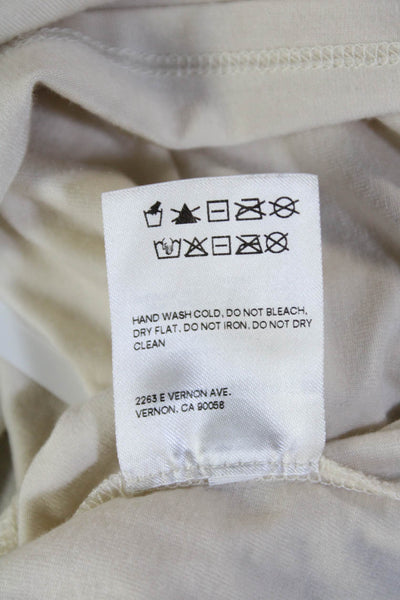 Reformation Women's Square Neck Sleeveless Fitted Cropped Top Beige Size S