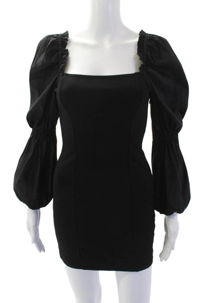 Majorelle Womens Puffy Long Sleeves Body Con Dress Black Size Extra Small