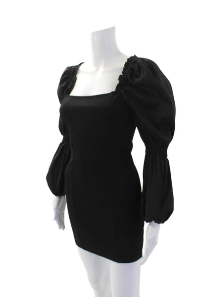 Majorelle Womens Puffy Long Sleeves Body Con Dress Black Size Extra Small