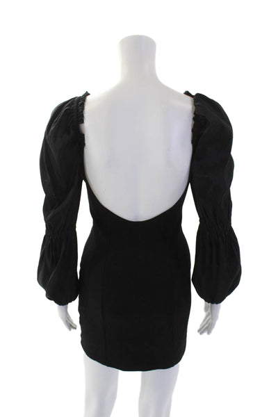 Majorelle Womens Puffy Long Sleeves Body Con Dress Black Size Extra Small