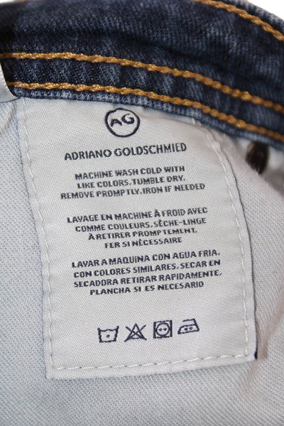 Adriano Goldschmied Mens Cotton Zip Button Straight Leg Jeans Blue Size EUR 36