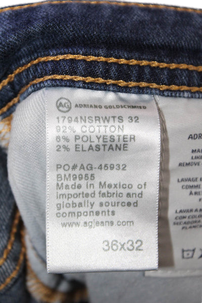 Adriano Goldschmied Mens Cotton Zip Button Straight Leg Jeans Blue Size EUR 36