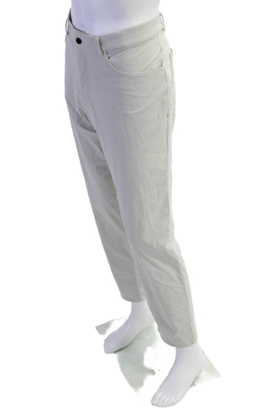 Kjus Womens Textured Button Zip Straight Leg Casual Pants Nude Size M