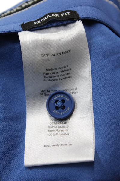 J. Lindeberg Mens Textured Button Zip Pleated Dress Shorts Blue Size EUR 36