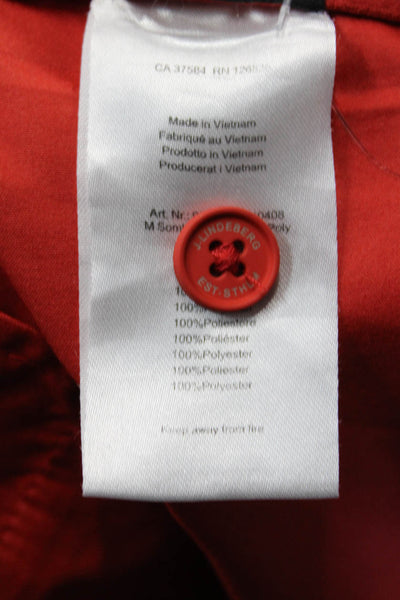 J. Lindeberg Mens Textured Pleated Lined Button Zip Dress Shorts Red Size EUR 38