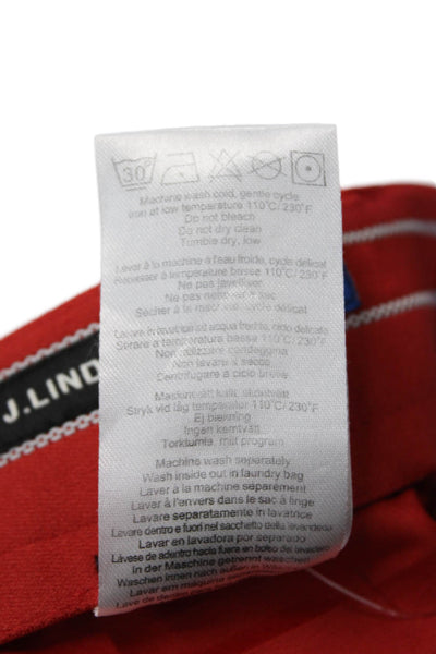 J. Lindeberg Mens Textured Pleated Lined Button Zip Dress Shorts Red Size EUR 38