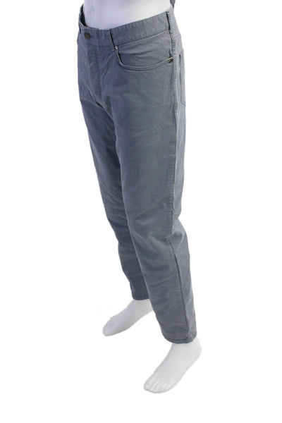 Spoke Mens Cotton Textured Zip Button Wide Leg Causal Pants Gray Size EUR 38