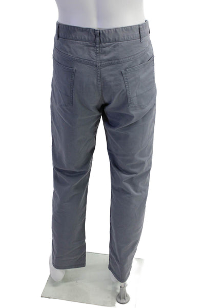 Spoke Mens Cotton Textured Zip Button Wide Leg Causal Pants Gray Size EUR 38