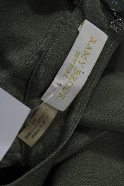 Ramy Brook Womens Silk 3/4 Sleeve Cold Shoulder Blouse Sage Green Size M