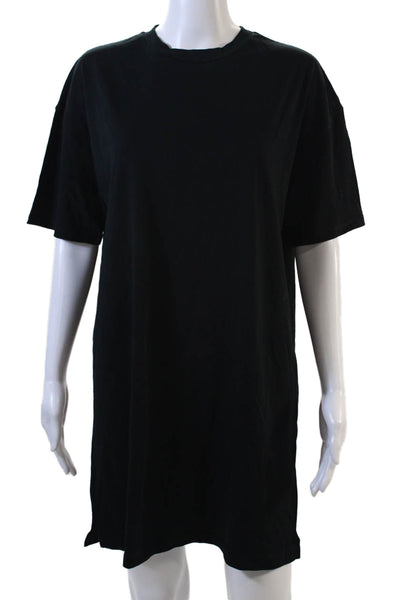 Ninety Percent Womens Short Sleeve Crew Neck Mini Shirt Dress Black Size XS