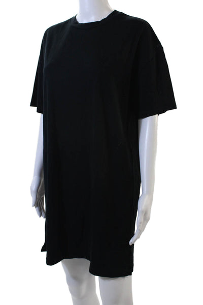 Ninety Percent Womens Short Sleeve Crew Neck Mini Shirt Dress Black Size XS