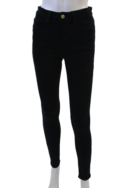 Frame Womens Zipper Fly High Rise Dark Wash Skinny Jeans Blue Denim Size 1