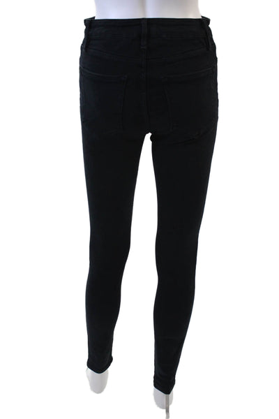Frame Womens Zipper Fly High Rise Dark Wash Skinny Jeans Blue Denim Size 1
