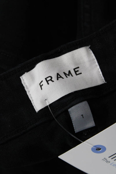 Frame Womens Zipper Fly High Rise Dark Wash Skinny Jeans Blue Denim Size 1