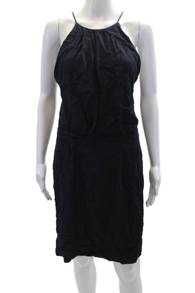 Samsoe & Samsoe Womens Sleeveless Open Back Lace Trim Shift Dress Navy Medium