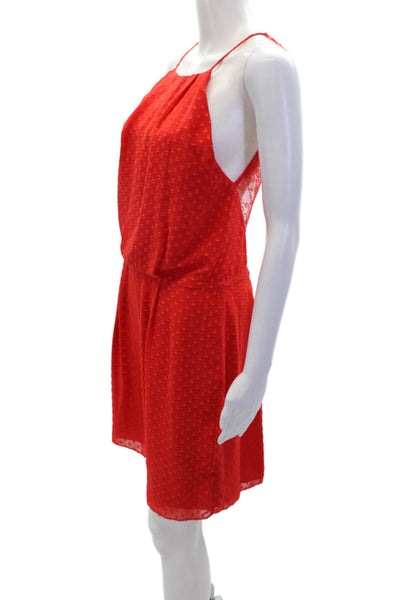 Samsoe & Samsoe Womens Open Back Lace Trim Short Willow Dress Red Size Medium