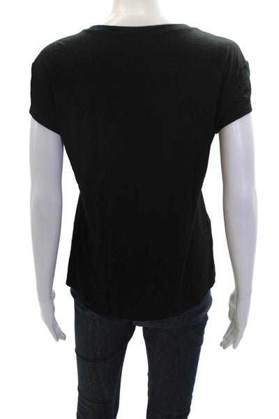 Generation Love Womens Jeweled Short Sleeve Basic T-Shirt Black Size S
