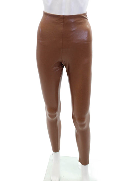 Commando Womens Stretch High-Waisted Skinny Casual Pants Brown Size S