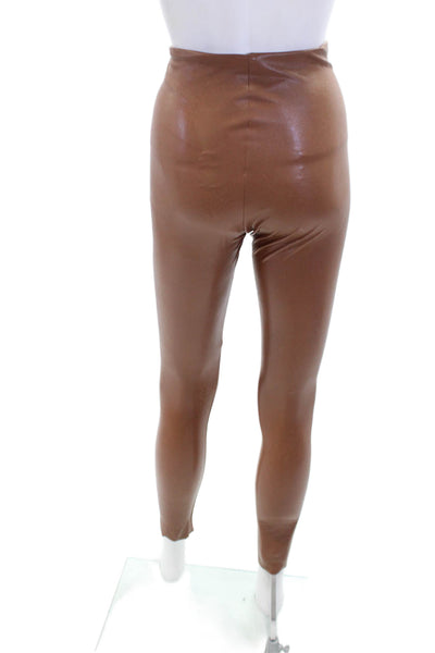 Commando Womens Stretch High-Waisted Skinny Casual Pants Brown Size S