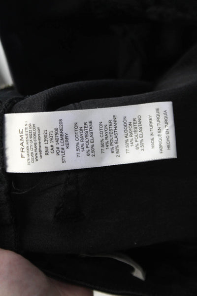 Frame Womens Cotton Bootcut Zippered Mid-Rise Jeans Solid Black Size 25