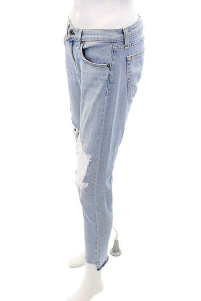 Rag & Bone Jean Womens Cotton Distressed Light Wash Slim Jeans Blue Size 26