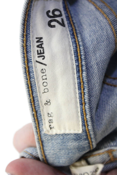 Rag & Bone Jean Womens Cotton Distressed Light Wash Slim Jeans Blue Size 26