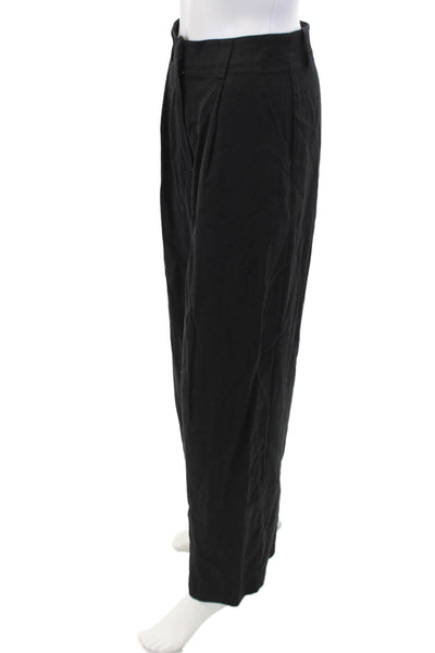 Lioness Womens Linen High-Waisted Wide-Leg Casual Pants Black Size 2XS