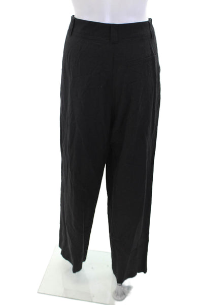 Lioness Womens Linen High-Waisted Wide-Leg Casual Pants Black Size 2XS