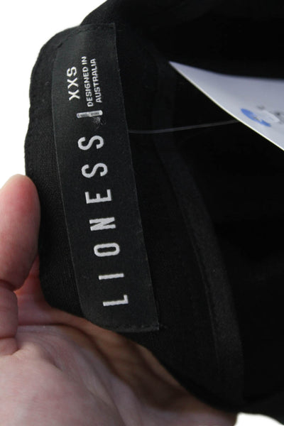 Lioness Womens Linen High-Waisted Wide-Leg Casual Pants Black Size 2XS