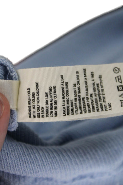 We The Free Womens Cotton Short Sleeve Button-Down Blouse Blue Size S