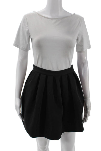 & Other Stories Women's Hook Closure Unlined Flare Mini Skirt Black Size 4