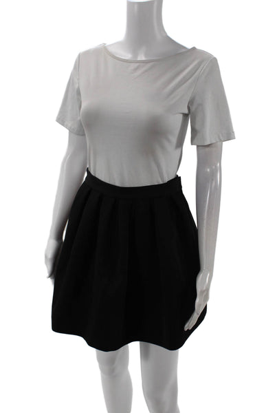 & Other Stories Women's Hook Closure Unlined Flare Mini Skirt Black Size 4