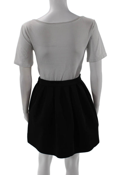 & Other Stories Women's Hook Closure Unlined Flare Mini Skirt Black Size 4