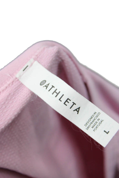 Athleta Womens Long Sleeve Scoop Neck Knit Shirt Bubblegum Pink Size Large