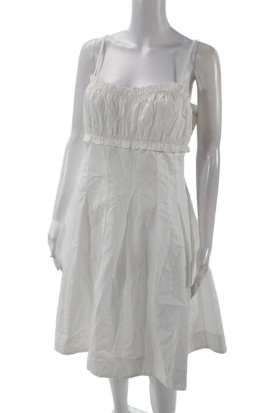 Sunday In Brooklyn Womens Back Zip Spaghetti Strap Shift Dress White Size Medium