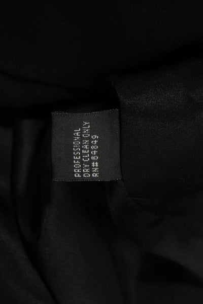 Carmen Marc Valvo Womens Side Zip One Shoulder Tiered Dress Black Size 4
