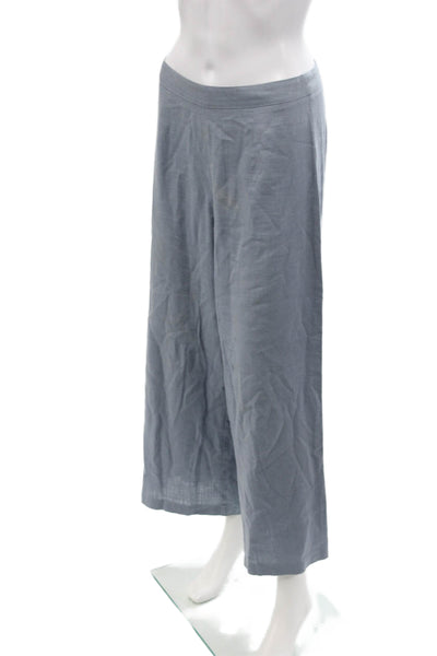 L'atiste Womens Cotton High Waisted Wide Leg Lightweight Pants Blue Size S