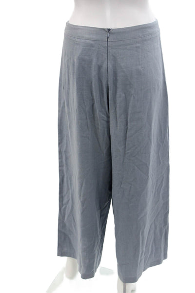 L'atiste Womens Cotton High Waisted Wide Leg Lightweight Pants Blue Size S