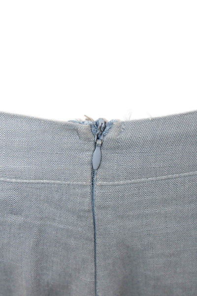 L'atiste Womens Cotton High Waisted Wide Leg Lightweight Pants Blue Size S