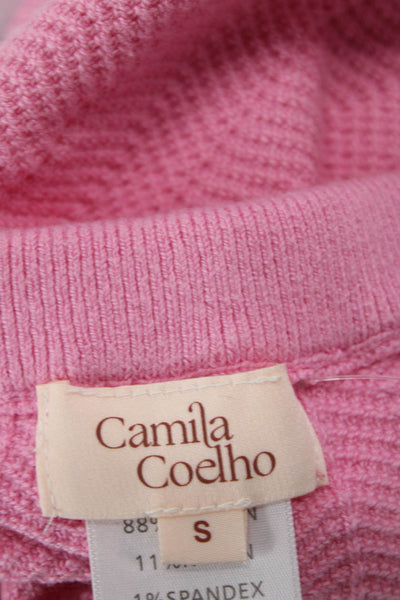 Camila Coelho Womens Cotton Stretch Knit Split Hem Mini Skirt Pink Size S