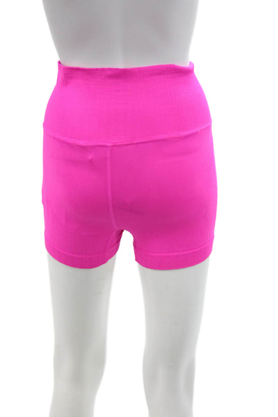 FP Movement Womens Perforated High Waisted Compression Shorts Pink Size S