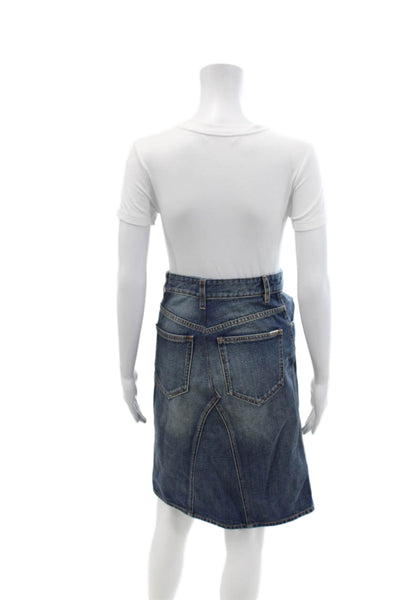 Etoile Isabel Marant Womens Cotton Buttoned Medium Wash Denim Skirt Blue Size 34